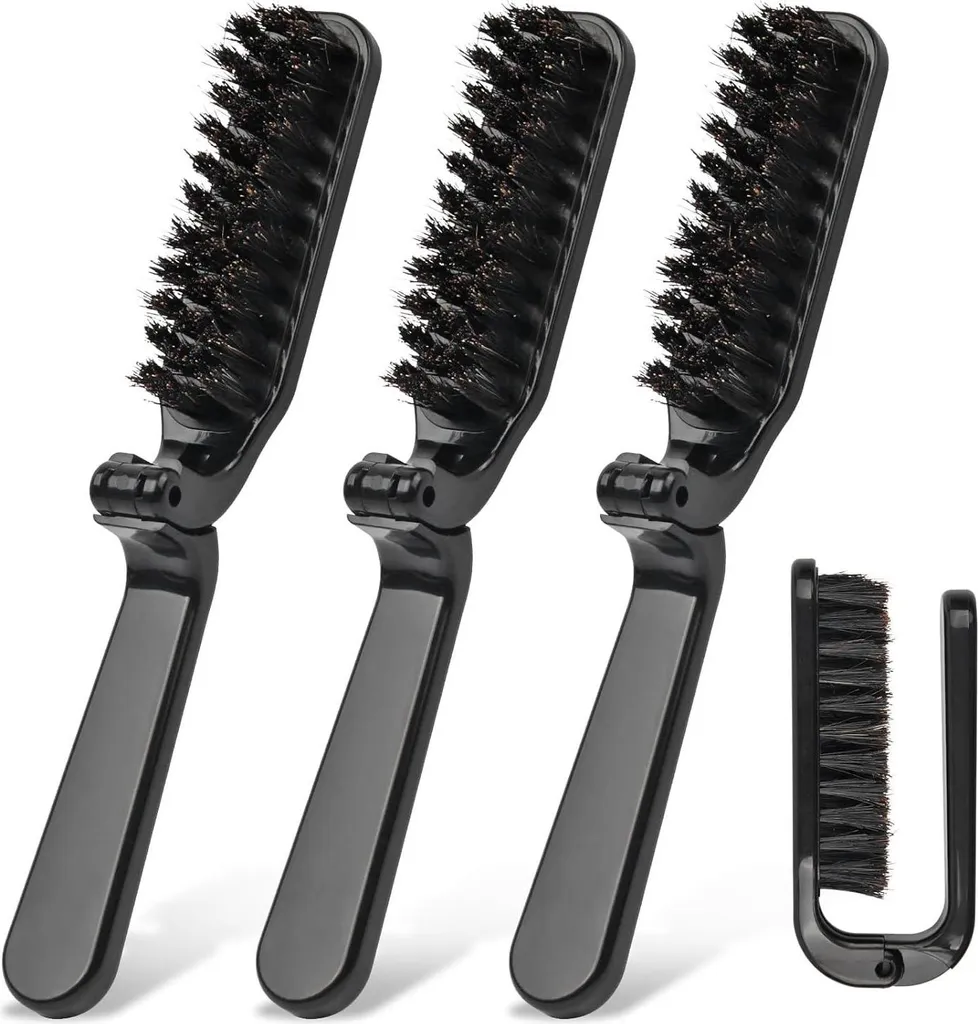 Spazzola Pieghevole Portatile 3pz | Setole di Cinghiale Professionali