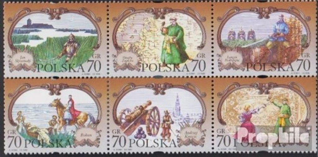 Briefmarken Polen 1999 Mi 3755-3760 Sechserblock (kompl.Ausg.) postfrisch Helden