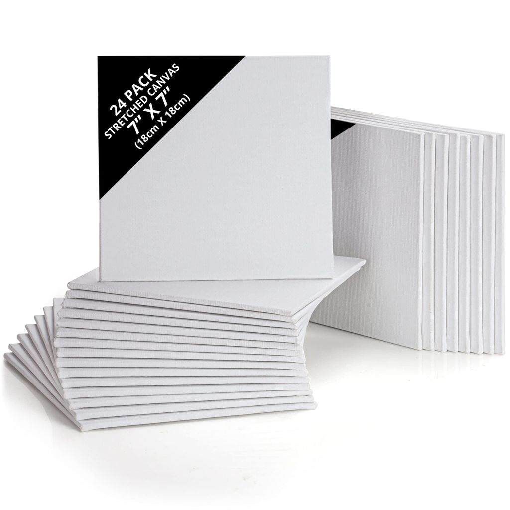 Belle Vous 24 Stk Leere Leinwände zum Bemalen - 18 x 18 cm Produktbild 