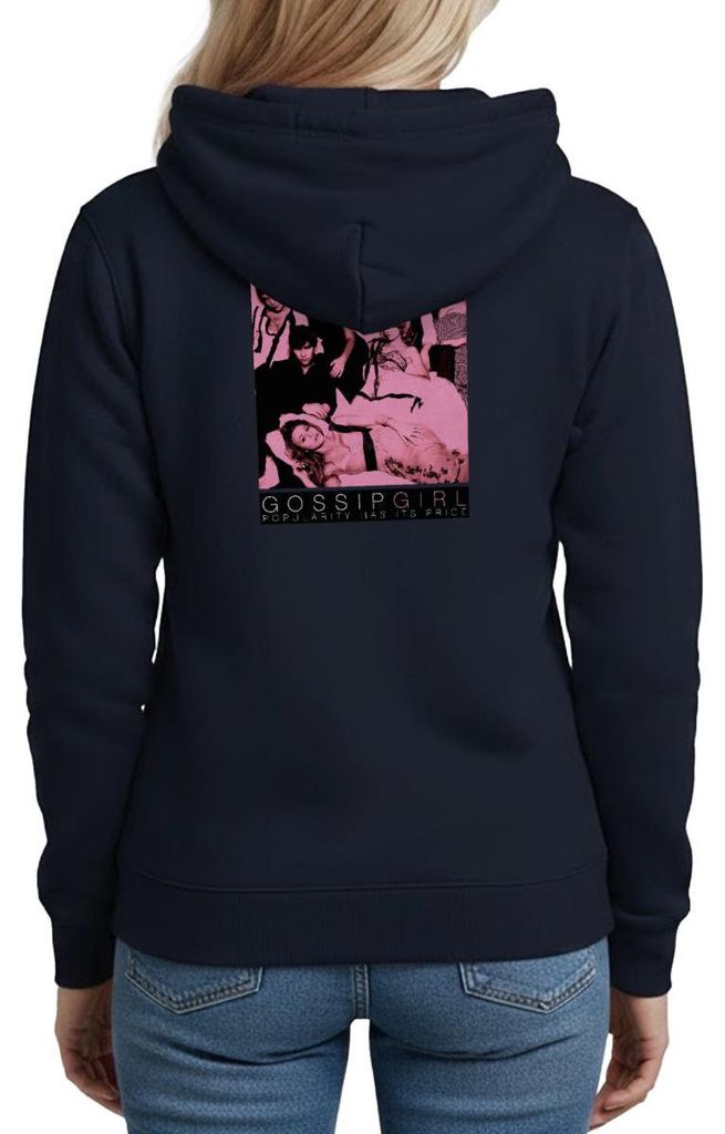Spreadshirt Gossip Girl Ikonisches Bild Mit Hauptcharateren Damen Hoodie, M, Navy