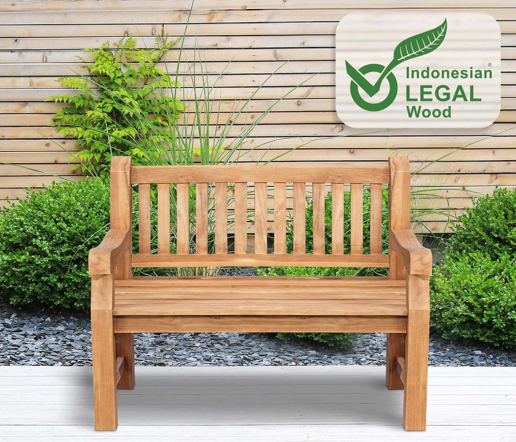 CLP Teakbank Jackson V2,teak 120 cm Produktbild 3