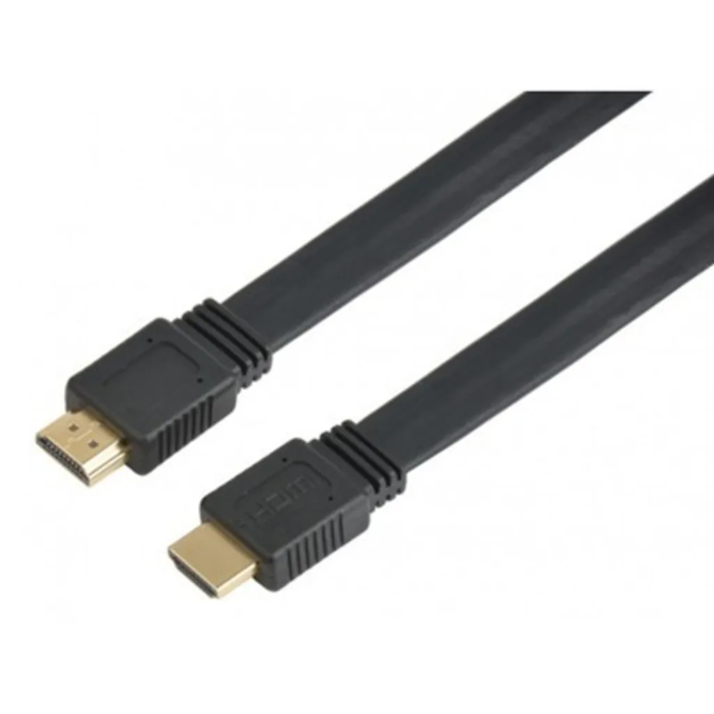 Câble vidéo HDMI plat 5 mètres Techly Ultra HD 4K Noir Haute Qualité