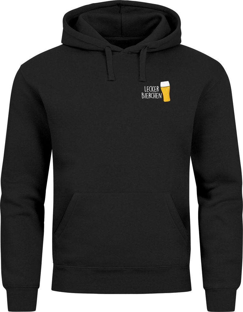 Hoodie Herren für das Lecker Bierchen Brustprint Ersatz Tracht Pullover Volksfest Bierfest Outfit Spruch Lustig Moonworks