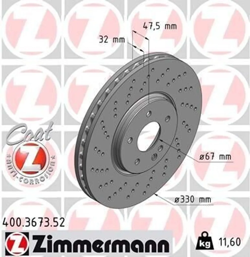Disques Zimmermann Sport Coat Z Avant pour Mercedes Classe E W211