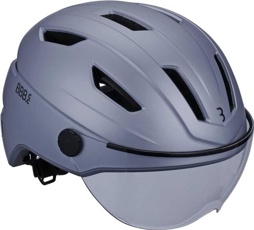 BBB Cycling Helm Move Faceshield L matt grau - sicherer E-Bike- & Speed-Pedel...
