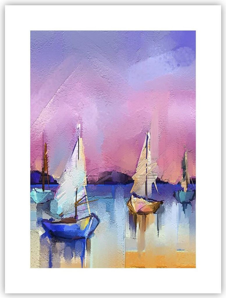 Poster - Poster ohne Rahmen - Segelboot See - 30x40 cm - Wand Bild - Wanddeko - Wandbilder - Kunstposter - Wandposter - Bilder - Kunstdruck - Wandd...
