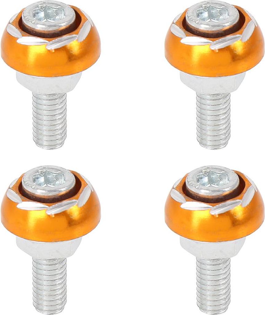 4pcs 6mm Motorrad Kennzeichenhalter Bolzen Schraube Gold Ton