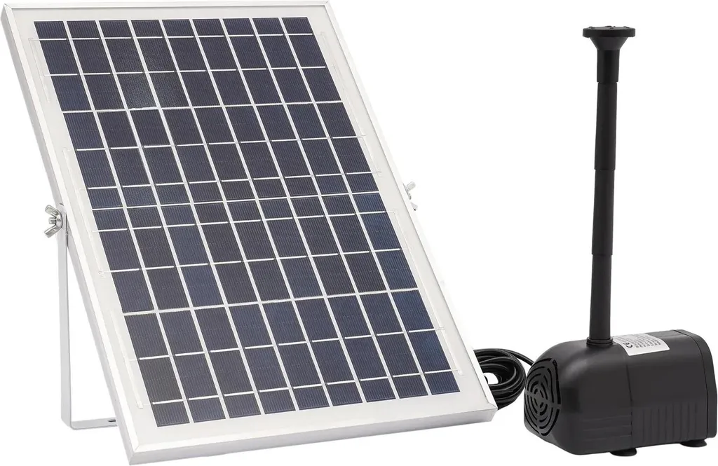 Pompe à eau solaire noire pour abreuvoir d'oiseaux et décoration balcon