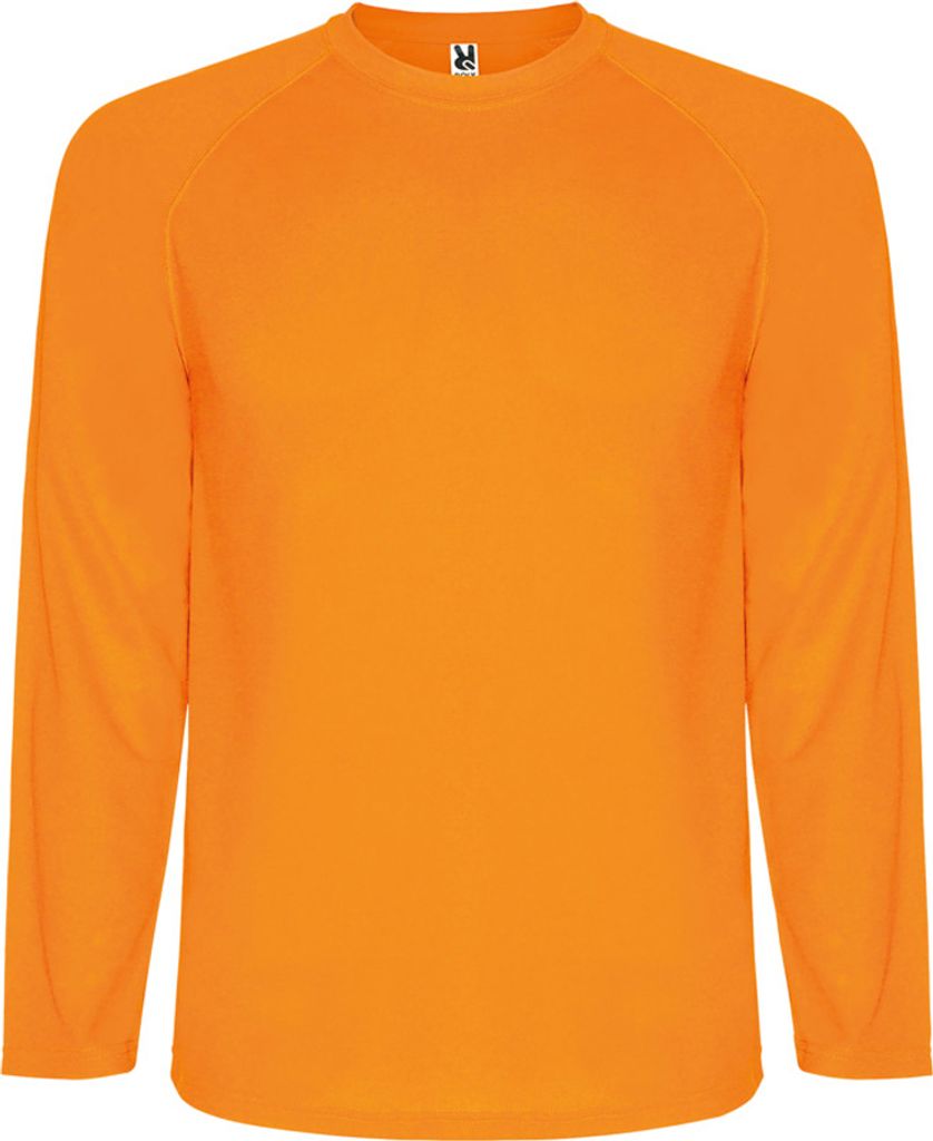 Roly - "Montecarlo" T-Shirt für Herren - Sport Langärmlig PF4574 (S) (Fluoreszierendes Orange)