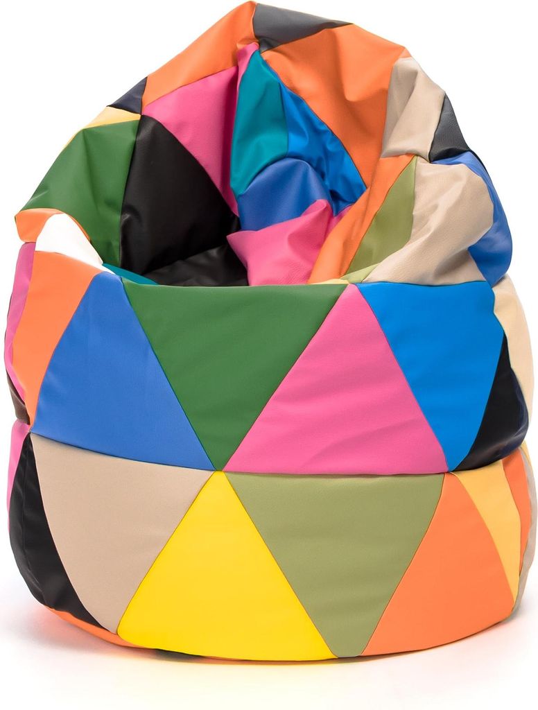 Ecopuf - Sitzsack Bean Bag L Patchwork, Outdoor & Indoor, 70x110 cm