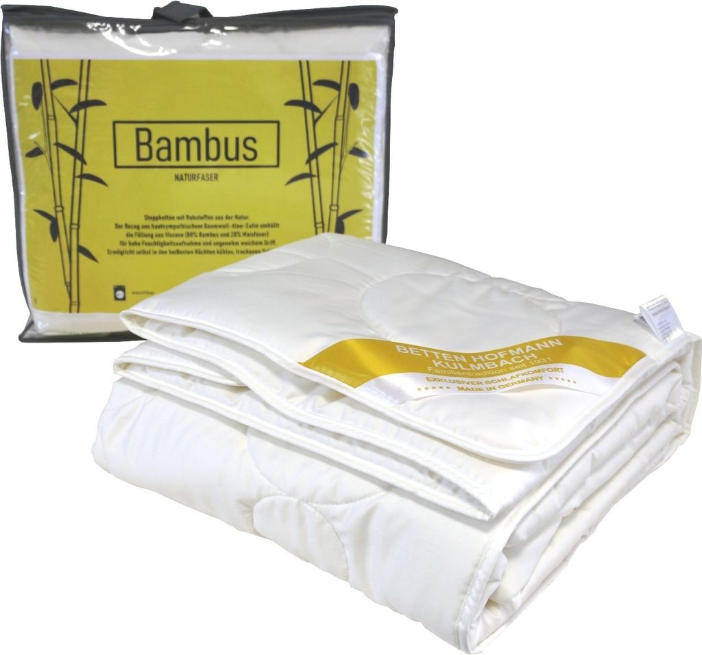 Bambus Sommerbett Steppbett 155x220 Sommerdecke waschbar 100% Natur superleicht