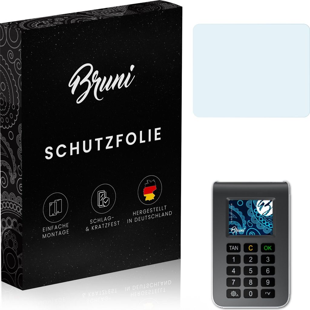 Bruni Basics-Clear 2x Schutzfolie kompatibel mit Reiner SCT TanJack QR Folie