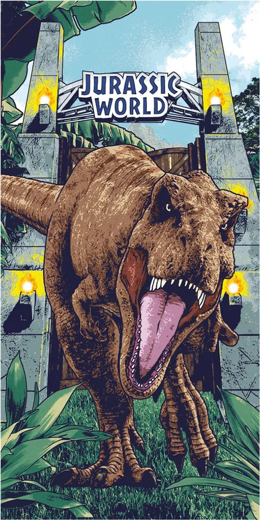 Asciugamano Bambino Jurassic World T-Rex 140x70 100% Cotone