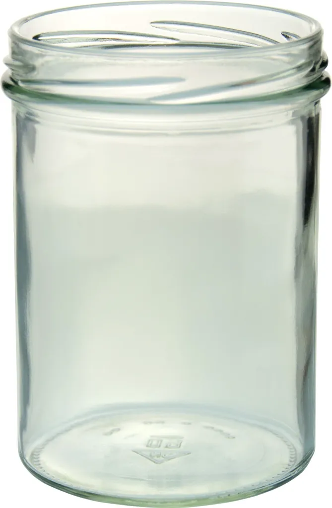Barattoli Vetro 435 ml Design Moderno - Set 12 Pezzi Tappo Nero TO82 - 2