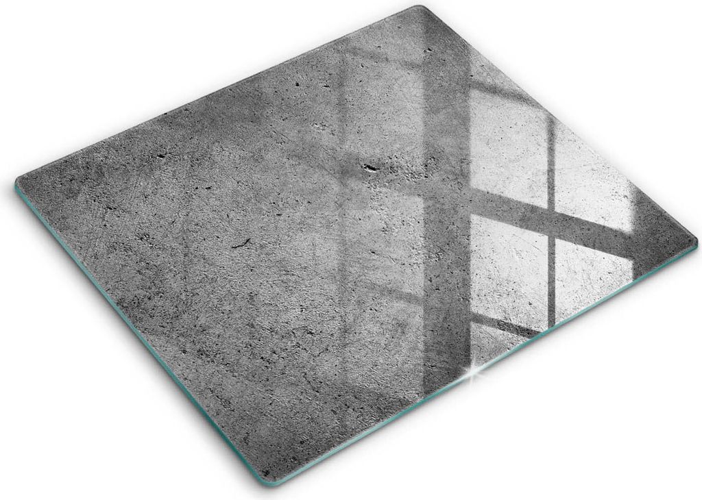 Glasschneideplatte - Herdabdeckplatte - 60x52 - Schneidebrett - Spritzschutz - Betonsteintextur
