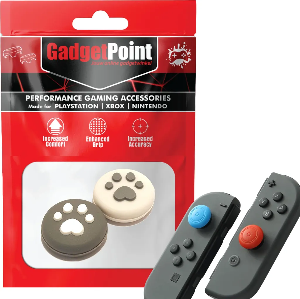 Impugnature per i pollici - Impugnature per i pollici per i controller Joy-Con di Nintendo Switch - Impugnature per i pollici da gioco - Impugnature per le prestazioni - Cappucci antiscivolo per joystick - Accessori di protezione - Gambe - Grigio/Bianco - - 1