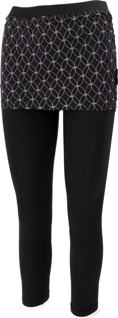 Yoga-Hose, Leggings mit Minirock aus Baumwolle Flower of Life - Schwarz, Damen, Baumwolle(Bio),Elasthan, Größe: S