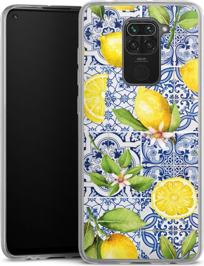 DeinDesign Slim Hülle für Xiaomi Redmi Note 9 Silikon Case Ultra Dünn Handyhülle Griechenland Muster Zitrone