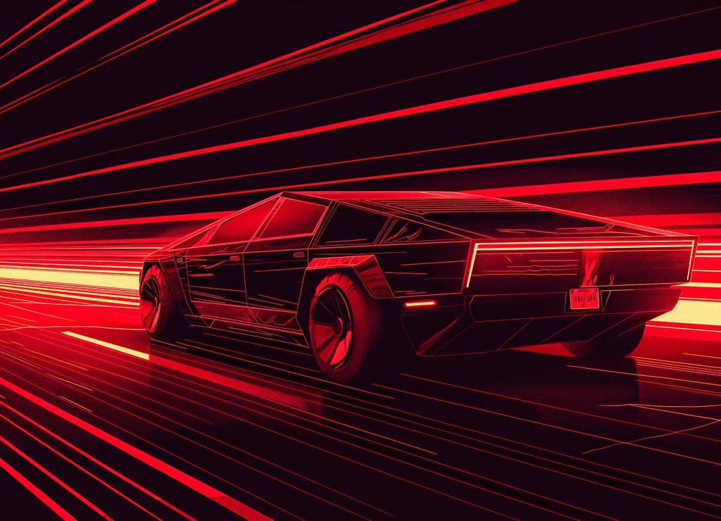 Plakat 18x13cm Geschwindigkeit im Roten Neon