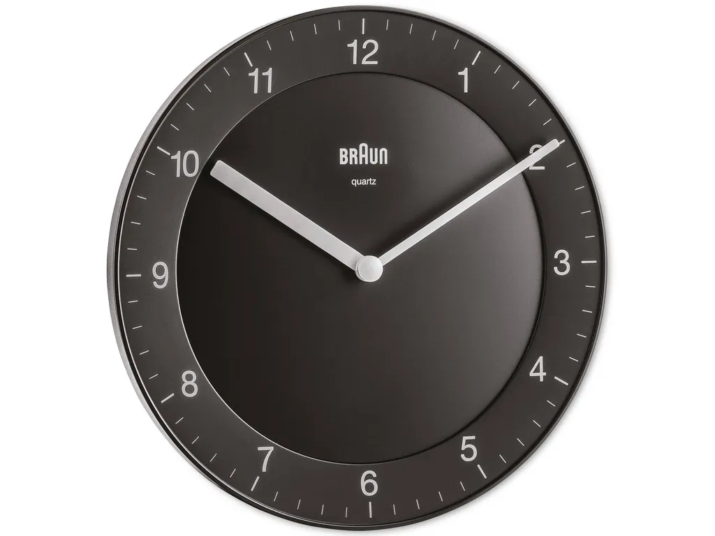 Braun BC 06 B Horloge murale analogique noire - Quartz silencieux