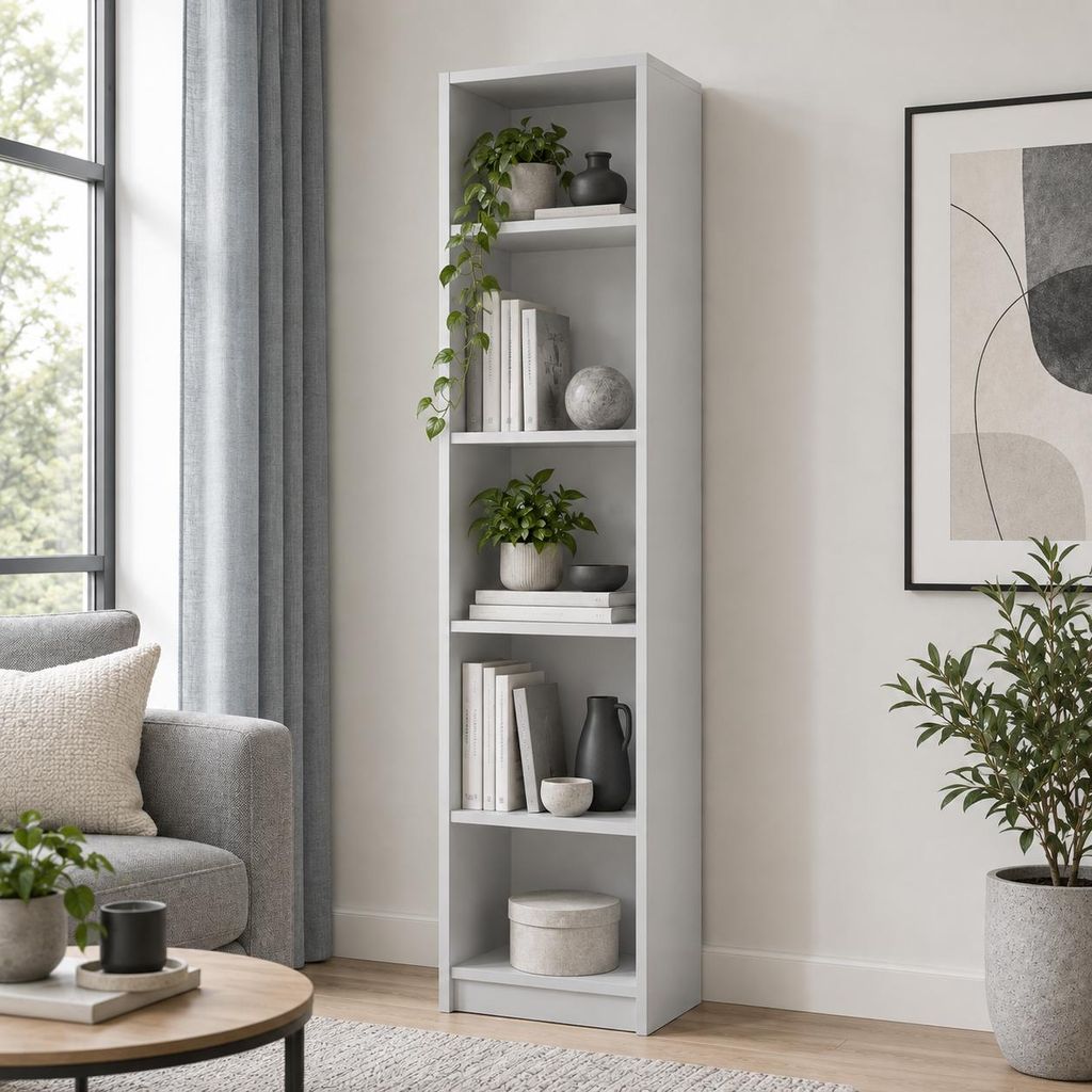 SELO Bibliothèque moderne 50 x 31 x 183 cm – Gris cendré – Image du produit  Image générée par une IA