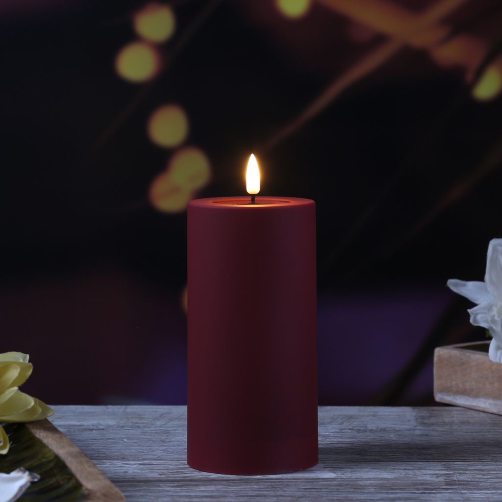 Deluxe Homeart LED Kerze Outdoor Bordeaux