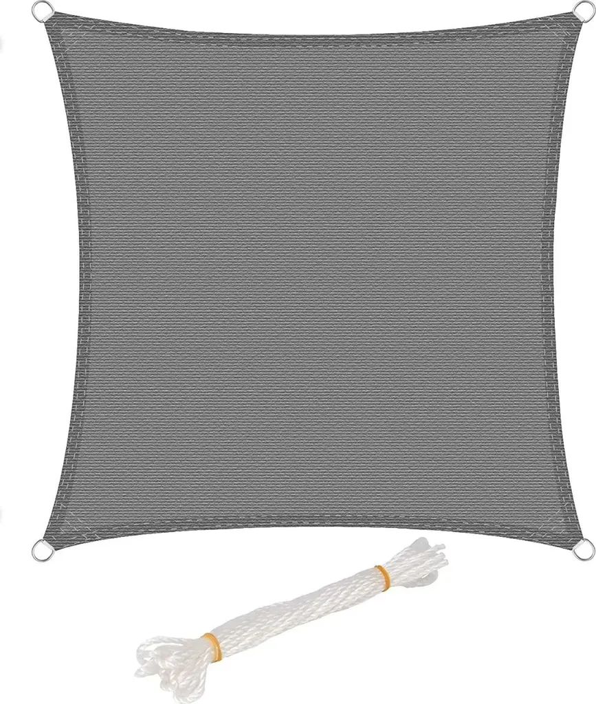Tenda parasole - Telo ombreggiante rettangolare - Protezione UV - Impermeabile - HDPE traspirante 180 g/m² - Giardino/terrazza/piscina - 2×2,5 m - Grigio chiaro