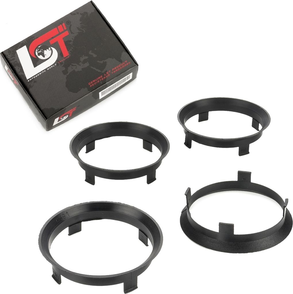 4x Zentrierringe Schwarz Alufelgen Ø 59,1 - Ø 60,1 für JEEP CHEVROLET LAND ROVER
