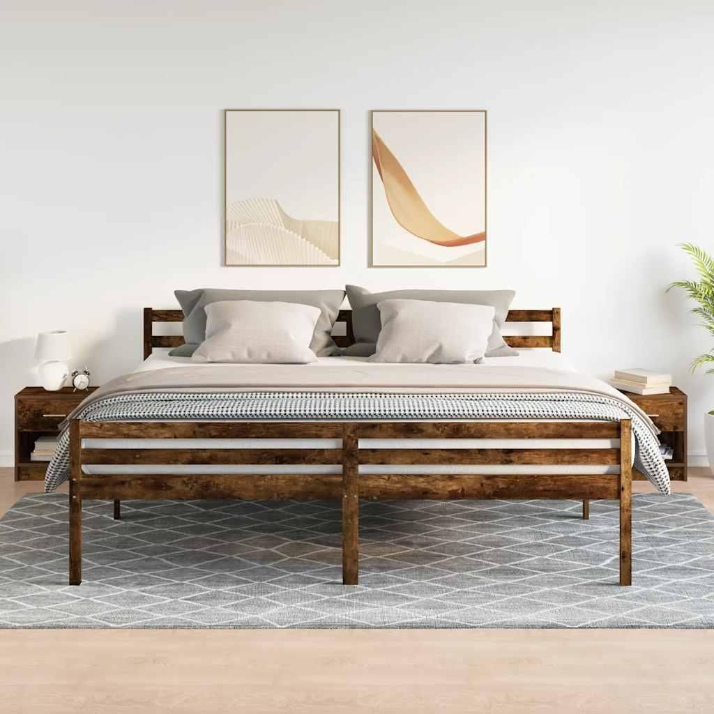 vidaXL Nachttische 2 Stk. mit Schublade Räuchereiche 39x28x41 cm