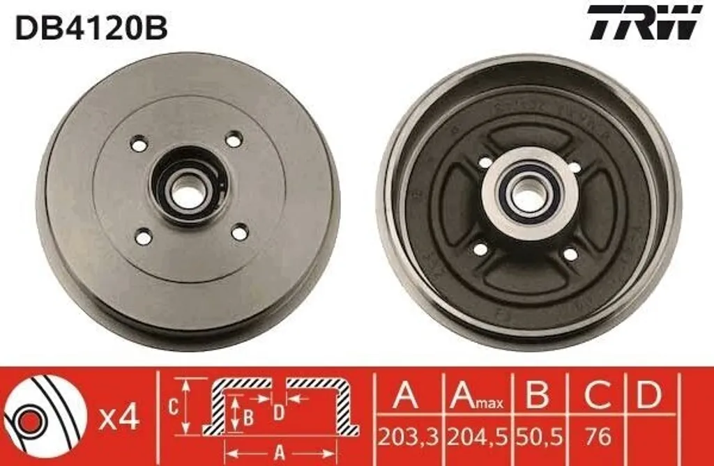 Supprimer bruit roulement et vibrations : Tambour TRW DB4120B Renault