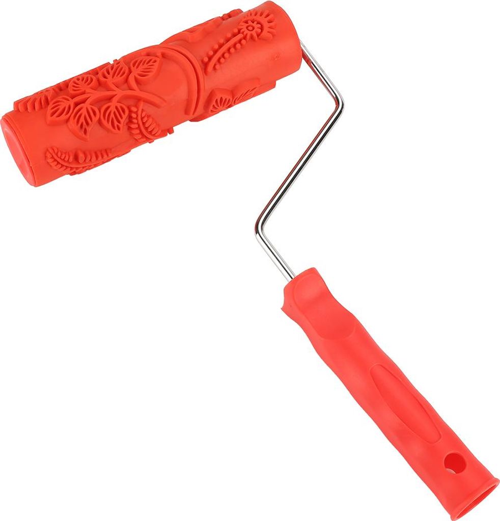 7IN Gummi-Prägestruktur-Wanddruckpinsel Reliefwalze mit Griff EG343T