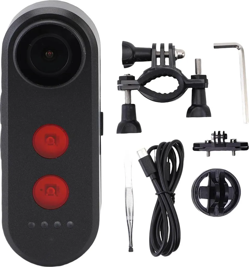 Telecamera per bicicletta con luce posteriore 1080p 140 gradi lente loop IPX6 impermeabile vista posteriore per il ciclismo 32 GB