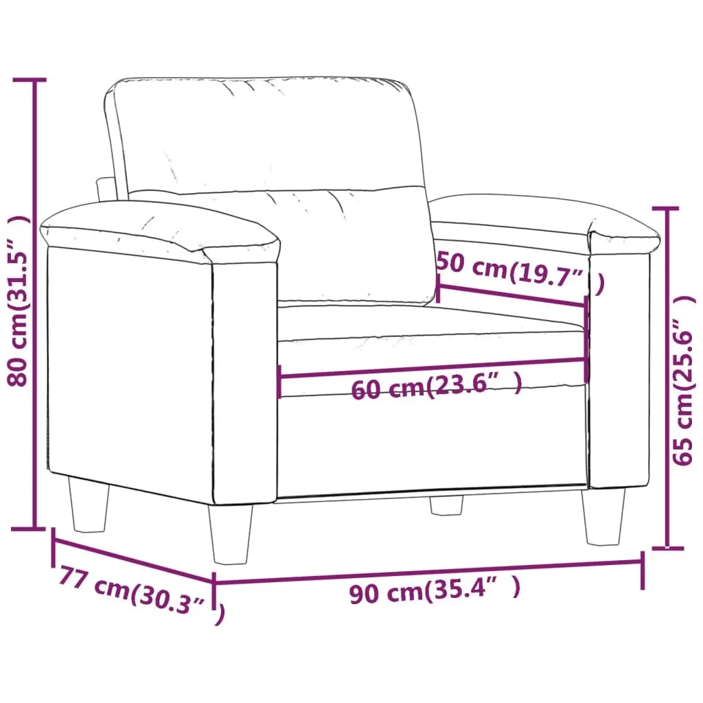 Fauteuil microfibre gris clair 60 cm avec assise moelleuse et douce - 8