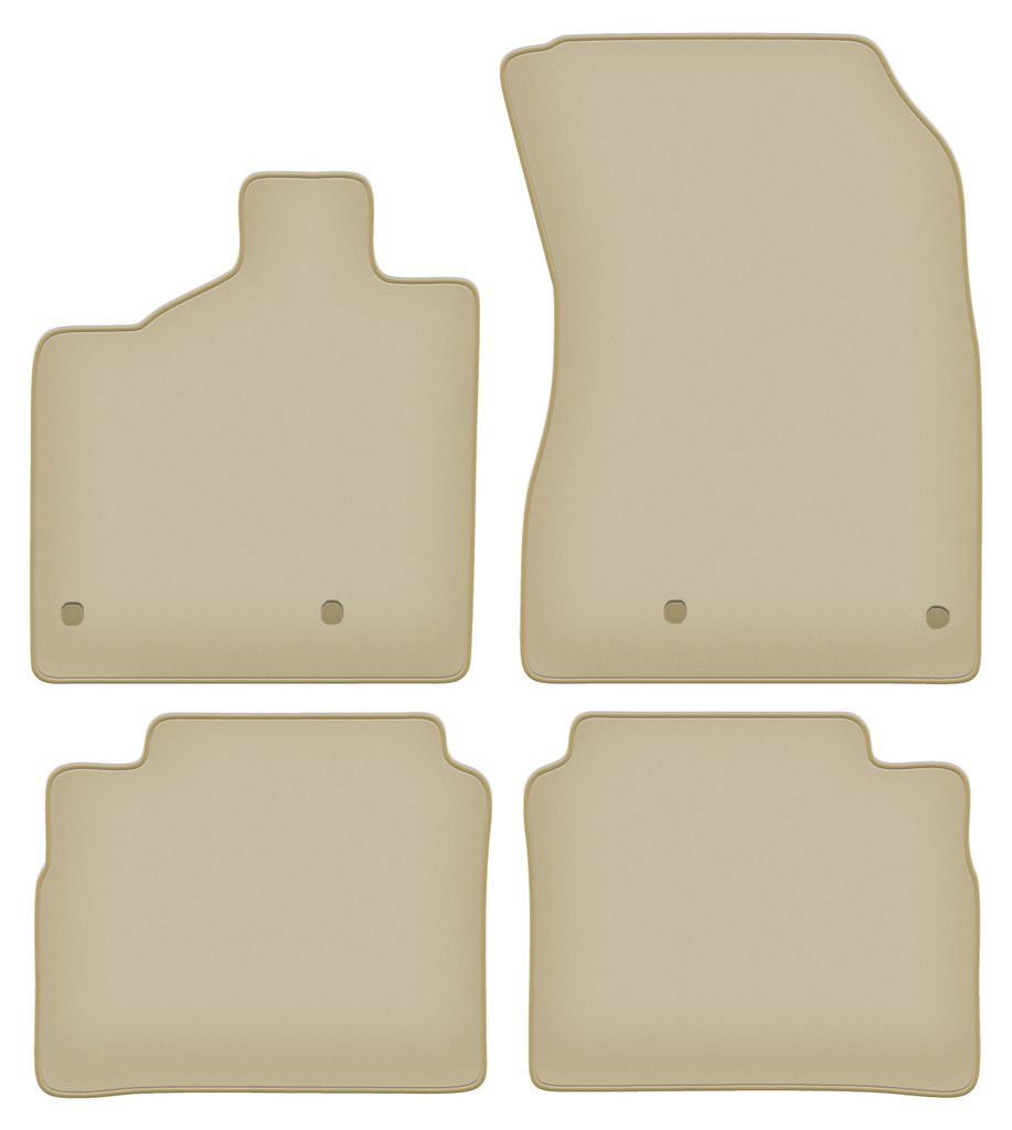 Velours-Fußmatten PREMIUM beige passend für MG 4 (2022-, Elektriker) – mit Befestigungen – passgenau