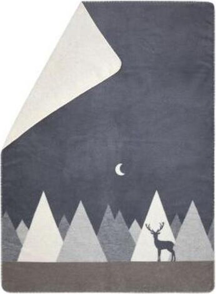 Kuscheldecke Berge modern Farbe Grau 200x150cm von David Produktbild 