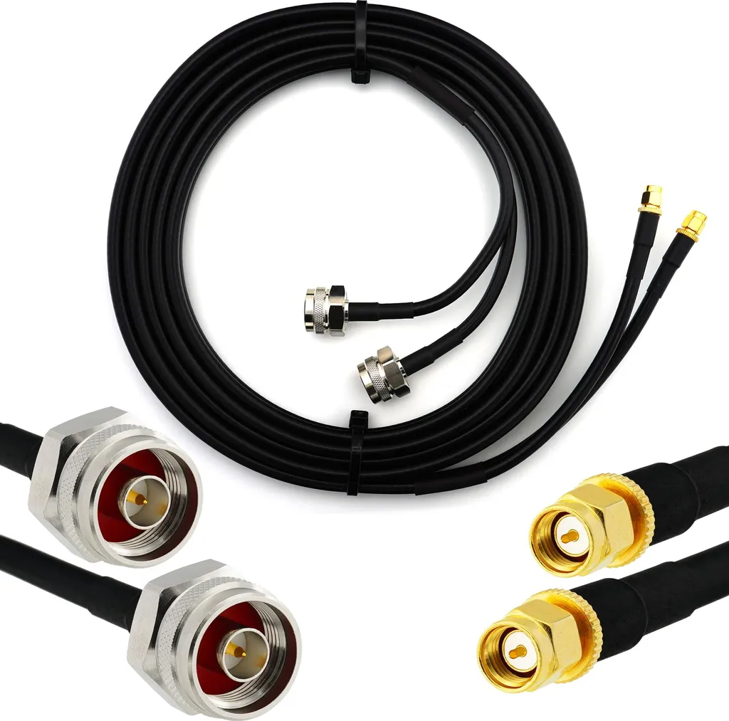Cavo Antenna 5G 6G Doppio HF-240 1m | SMA-N Low Loss Radio Ham