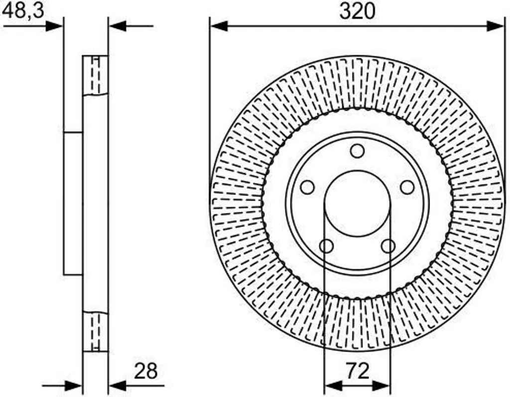 Paire de Disques de Frein Avant BOSCH 320mm pour SUV FORD USA EDGE U387