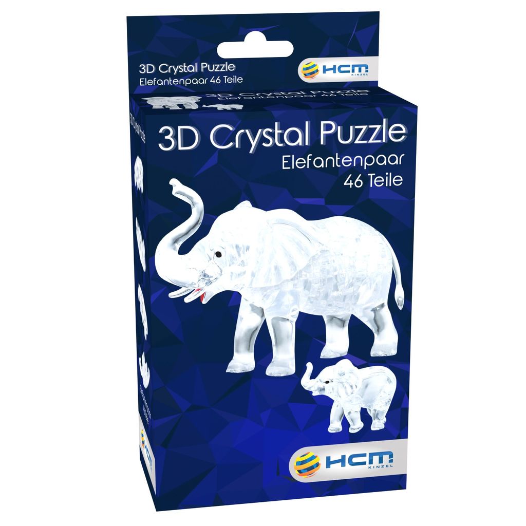 HCM KINZEL Pz. 3D Crystal Elefantenpaar 46T.