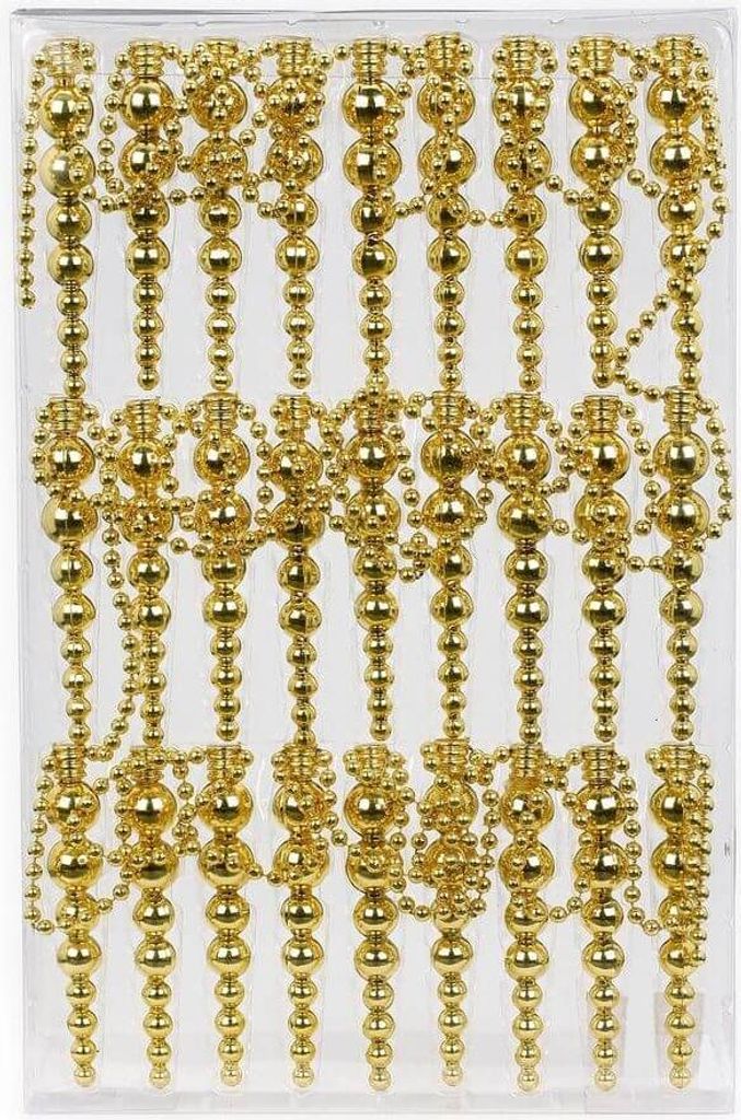 Perlengirlande mit Eiszapfen 270cm gold