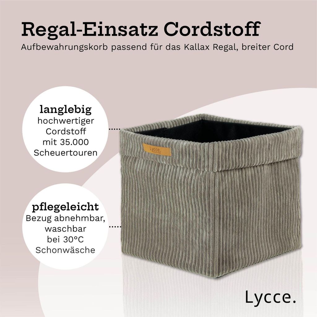 Kallax Boxen Cord taupe 4 Stück im Set