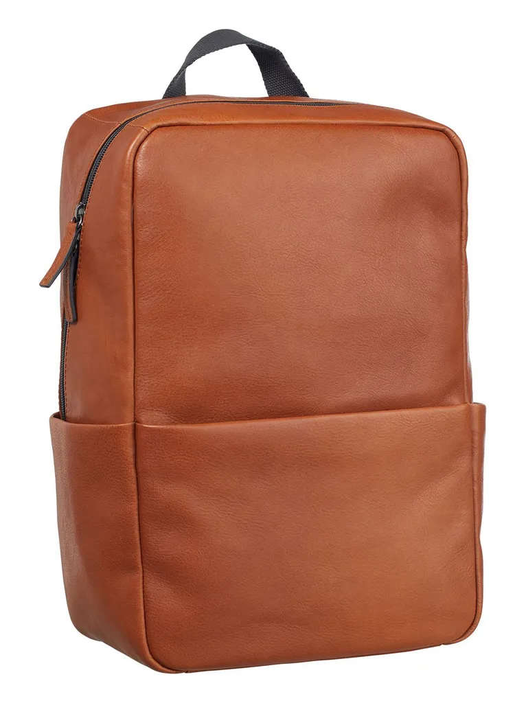 Leonhard Heyden Hamburg Sac à Dos Ordinateur Portable Cuir Cognac