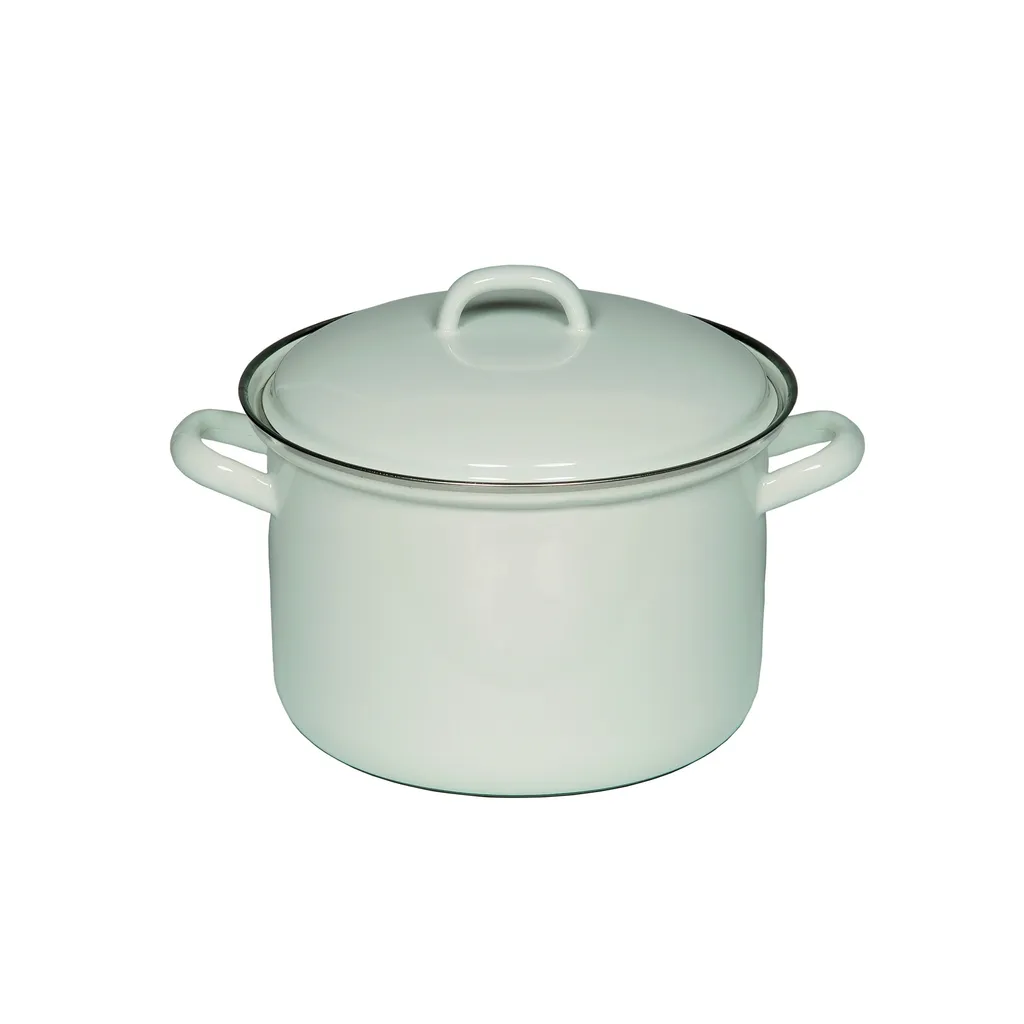 Pentola Bianca Riess 22cm 4.5 Litri con Coperchio - R0125033 Induzione