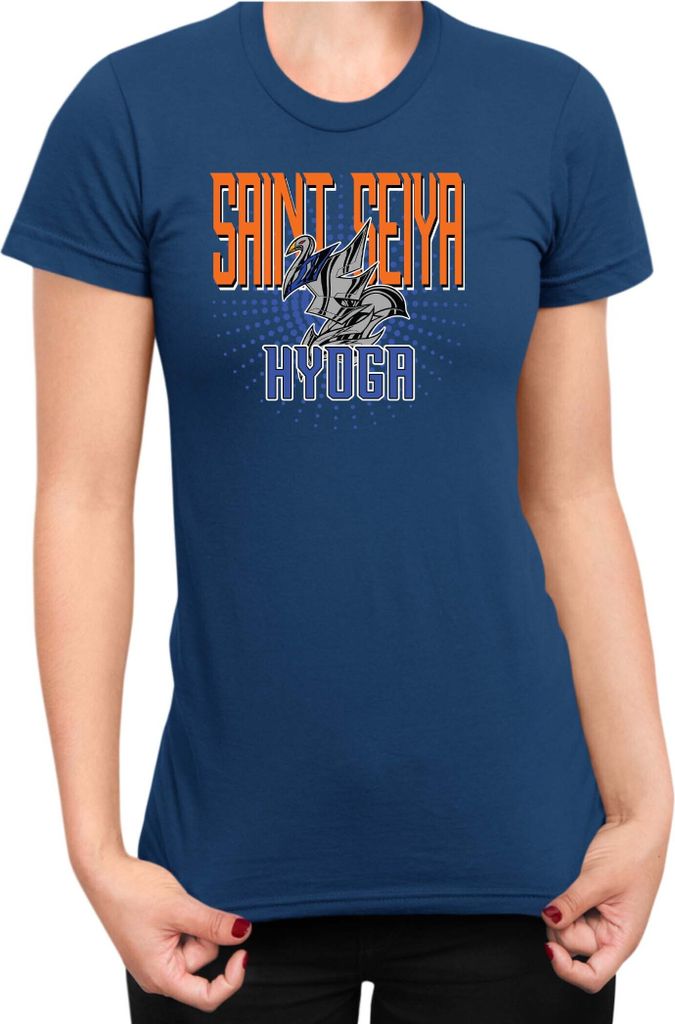 Damen T-Shirt Japan Anime Manga Saint Anime Seiya Hyoga Hyoga, Lady 2XL / Dunkelblau