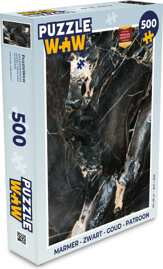 MuchoWow Puzzle 500 Teile Marmor - Schwarz - Gold - Muster - Denken - Spiel - Toy