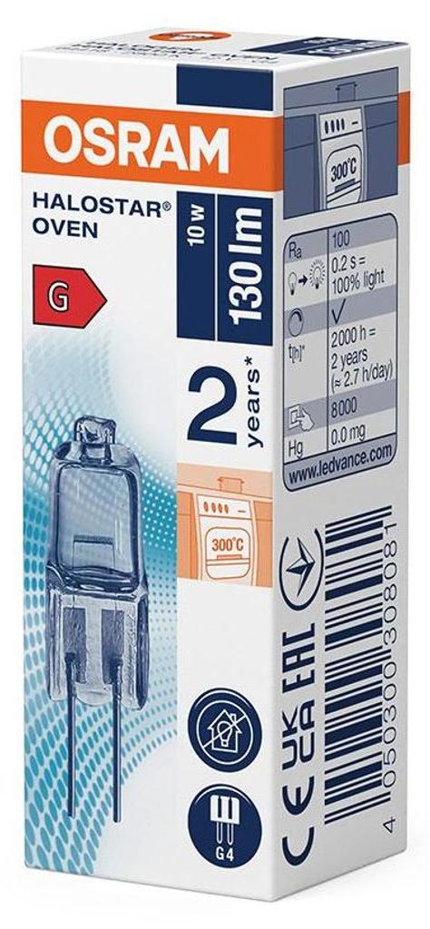 OSRAM 308081 OSRAM HALOSTAR OVEN żarówka do piekarnika, 10 Zdjęcie produktu 