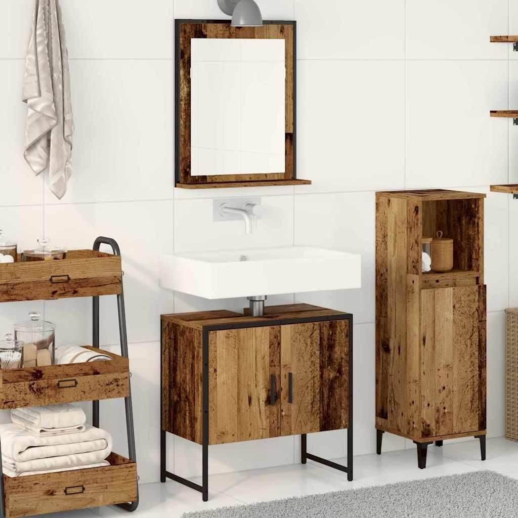 Maison Exclusive - Badezimmermöbel-Set Wandmontiert 2 pcs Braun Holzwerkstoff