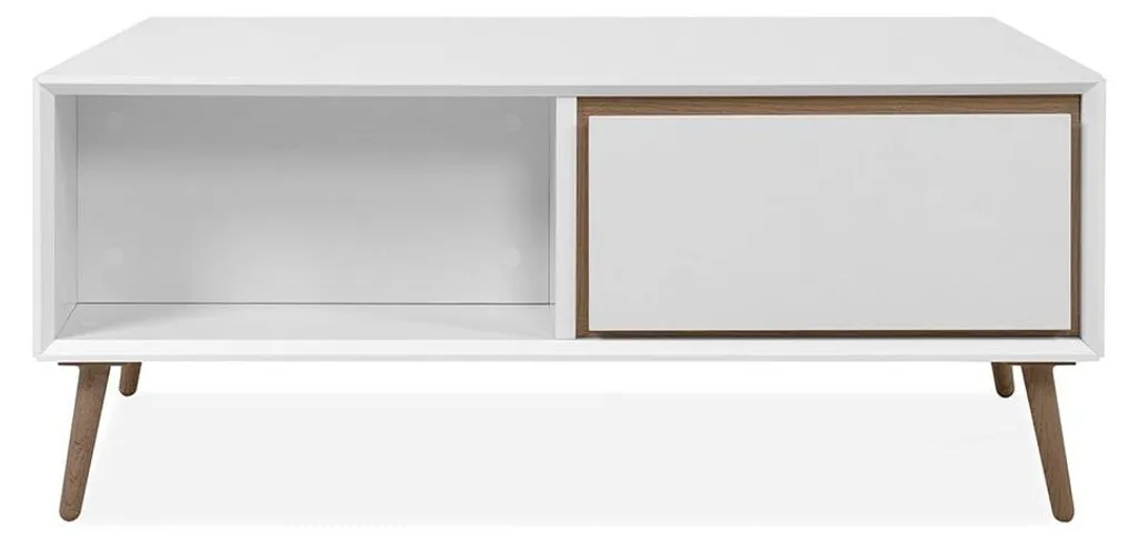 Table Basse Rectangulaire avec Rangements 94 cm - Modèle ARONA Chic