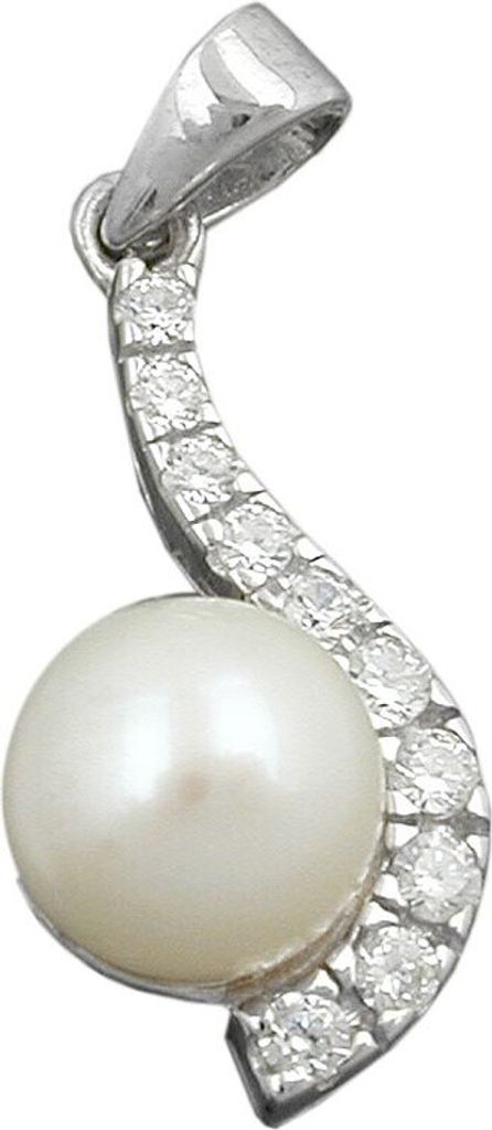 Anhänger Perlenanhänger Perle Zuchtperle & Zirkonia 925 Echtsilber Damen