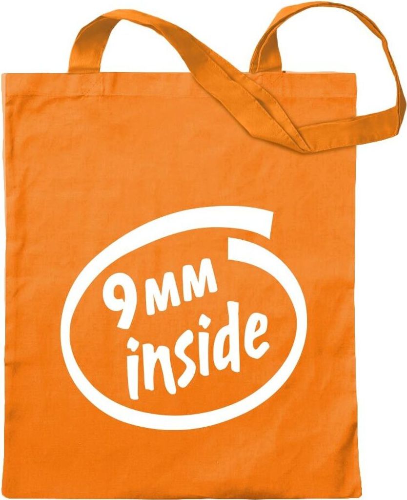 Kiwistar - Baumwolltasche - mandarin - 9 mm Inside - Tragetasche Stoffbeutel Umhängetasche Langer Henkel