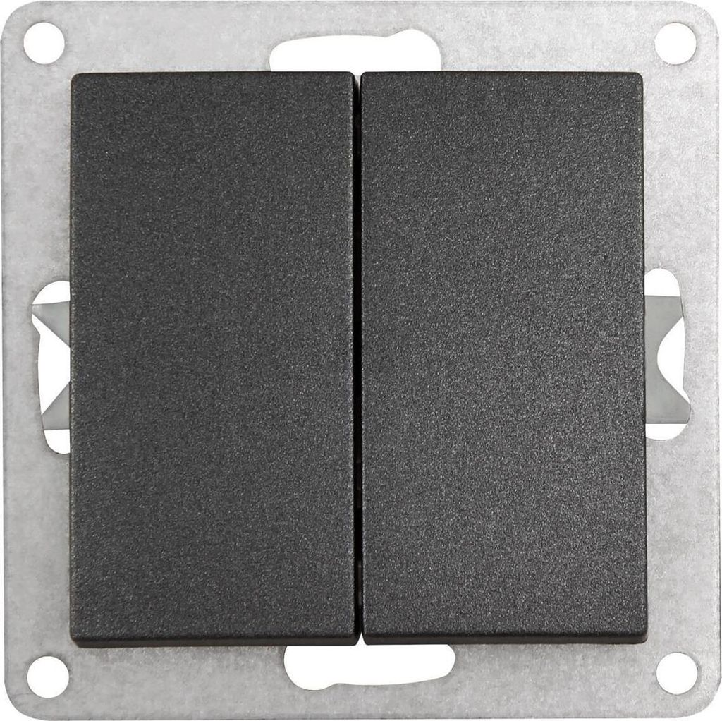 MILOS Serien-Schalter 2-fach, Anthrazit 250V/ 10A, inkl. Produktbild 15